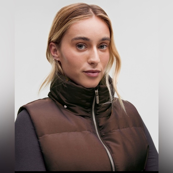 Lululemon Wunder Puff Cropped Vest Iridescent Espresso Size 2 - Picture 6 of 9